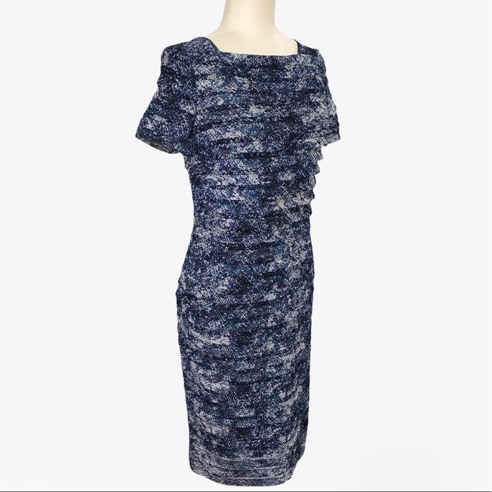 Adrianna Papell Ruffle Sheath Women’s Midi Dress - 6/8 - Picture 7 of 17